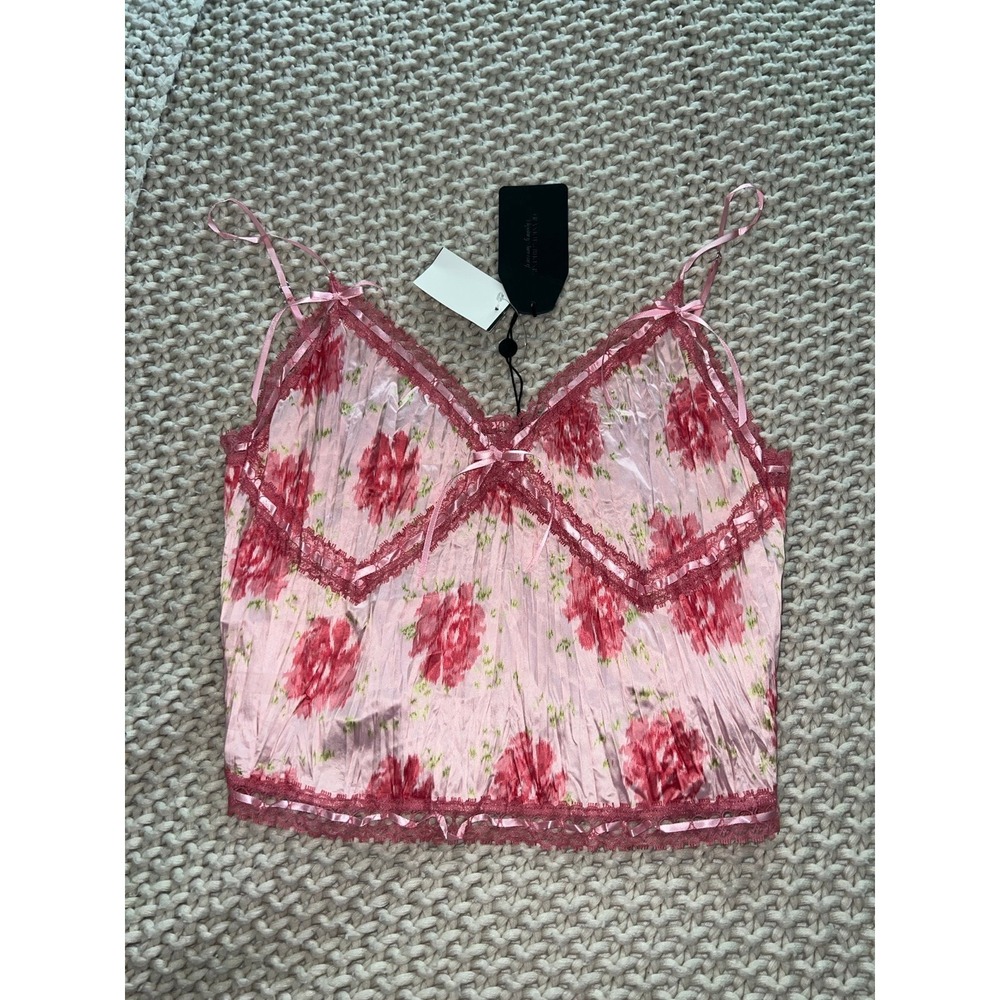 Frankie's Bikinis Sydney Sweeney Serafina Satin Tank NWT